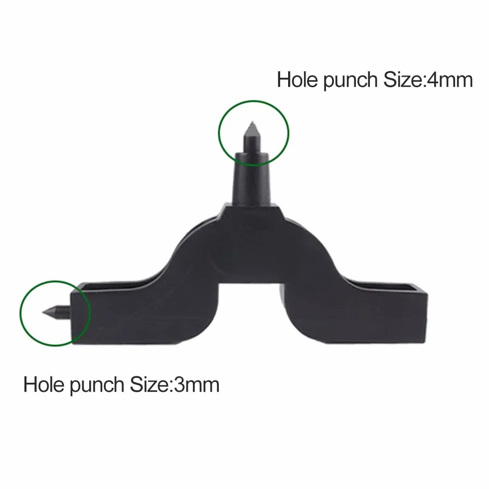 Rakiuty Sacabocados Riego por Goteo, Herramienta Perforadora de Manguera 3-4 mm, Mini Perforadoras Tuberías Agua, Tubos Cabeza Toro, para mangueras de riego de Jardines, 2 Piezas