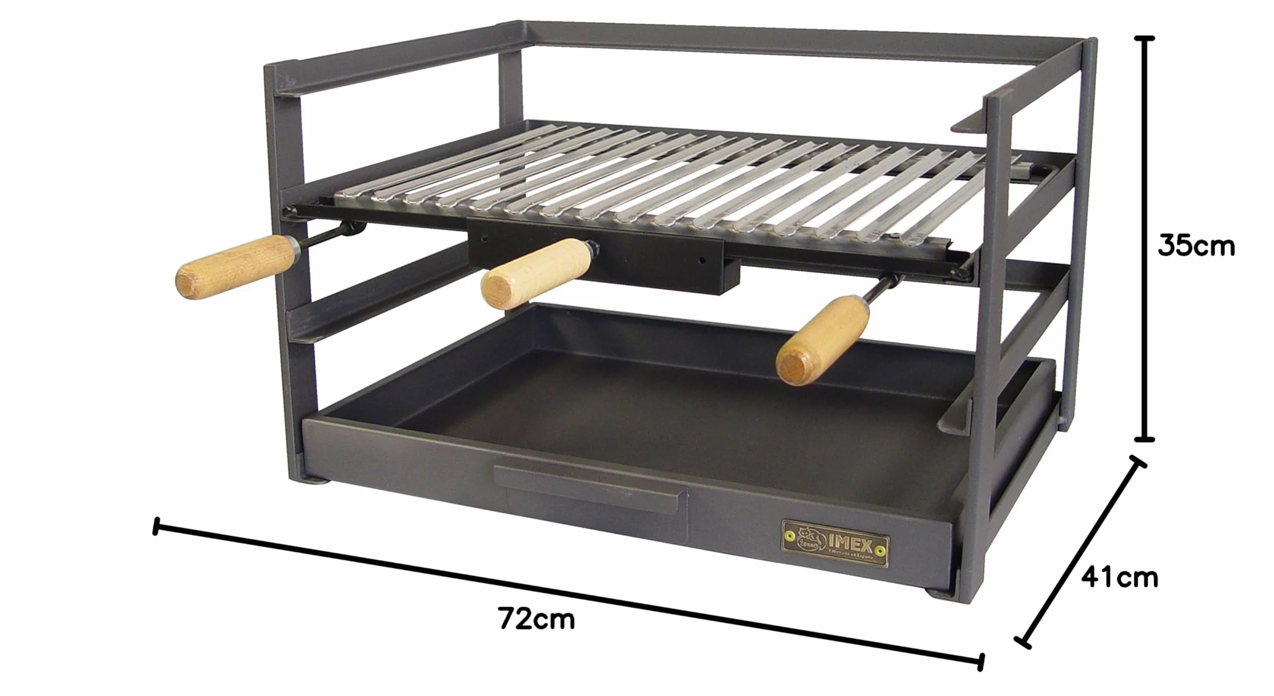 Imex El Zorro - Cajón para Barbacoa con Parrilla Inoxidable | 72x41x35 cm | Diseño Compacto y Resistente para Cocinar al Aire Libre