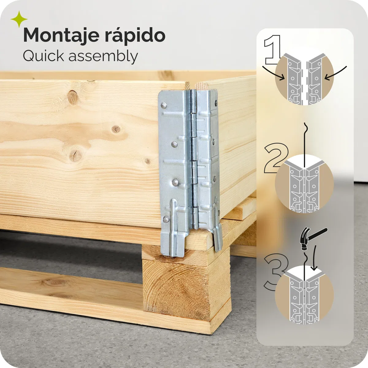 Garronda Jardinera Elevada de Madera Natural – Set de 3 Huertos Urbanos para Jardín y Terraza, Apilables y Modulares, Ideal para Cultivo de Plantas, Flores y Hierbas, GD-0140 (120x80 80x60 80x30 cm)