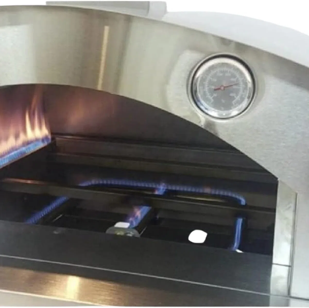 Horno de pizza de gas portátil de acero inoxidable con doble quemador para exteriores con piedra refractaria de 500 grados (horno Speedy500)