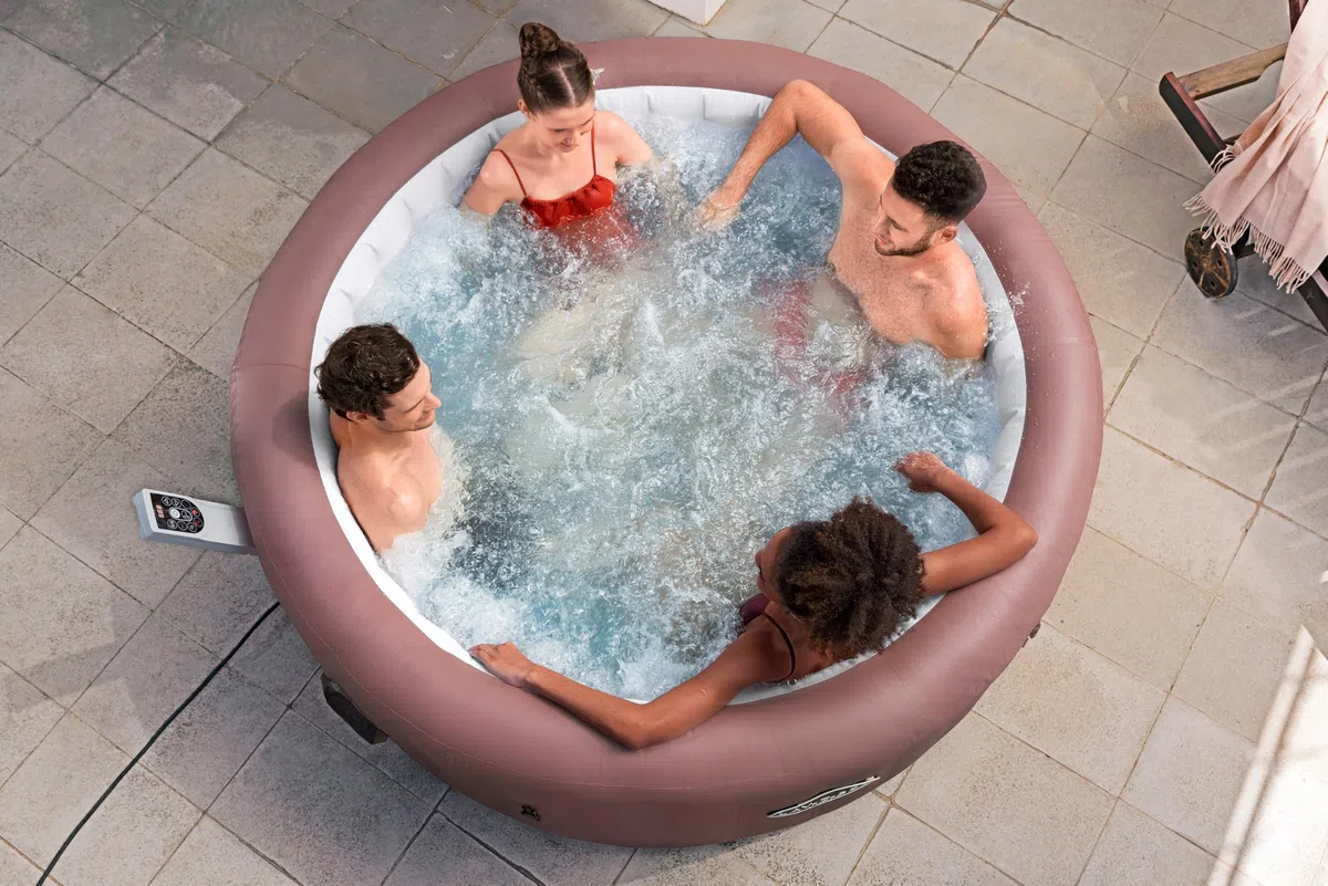 Bestway 77" x 28"/1.96mx 71cm Hawaii MaxHold EnergySense UltraFit Smart AirJet 6 Terracota Redondo