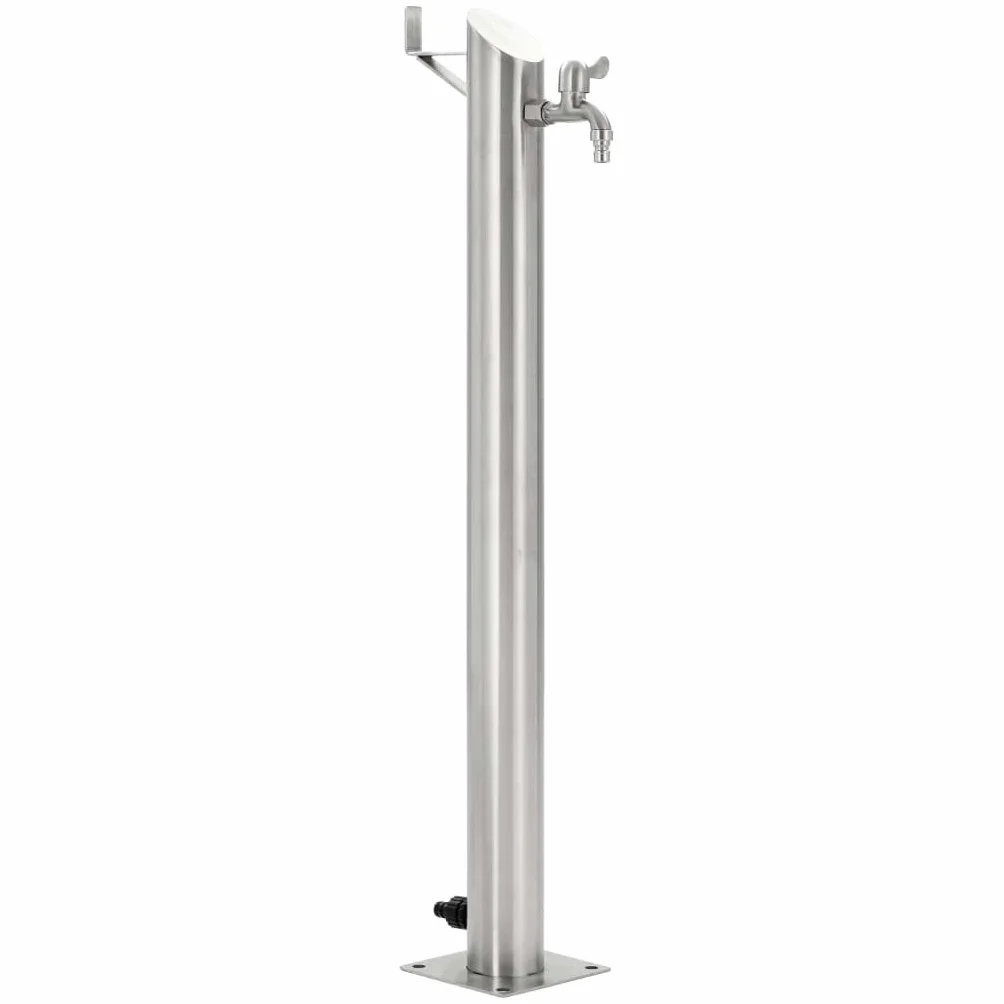 vidaXL Columna Agua para Jardín Acero Inoxidable Redonda 95 cm Fuente Patio