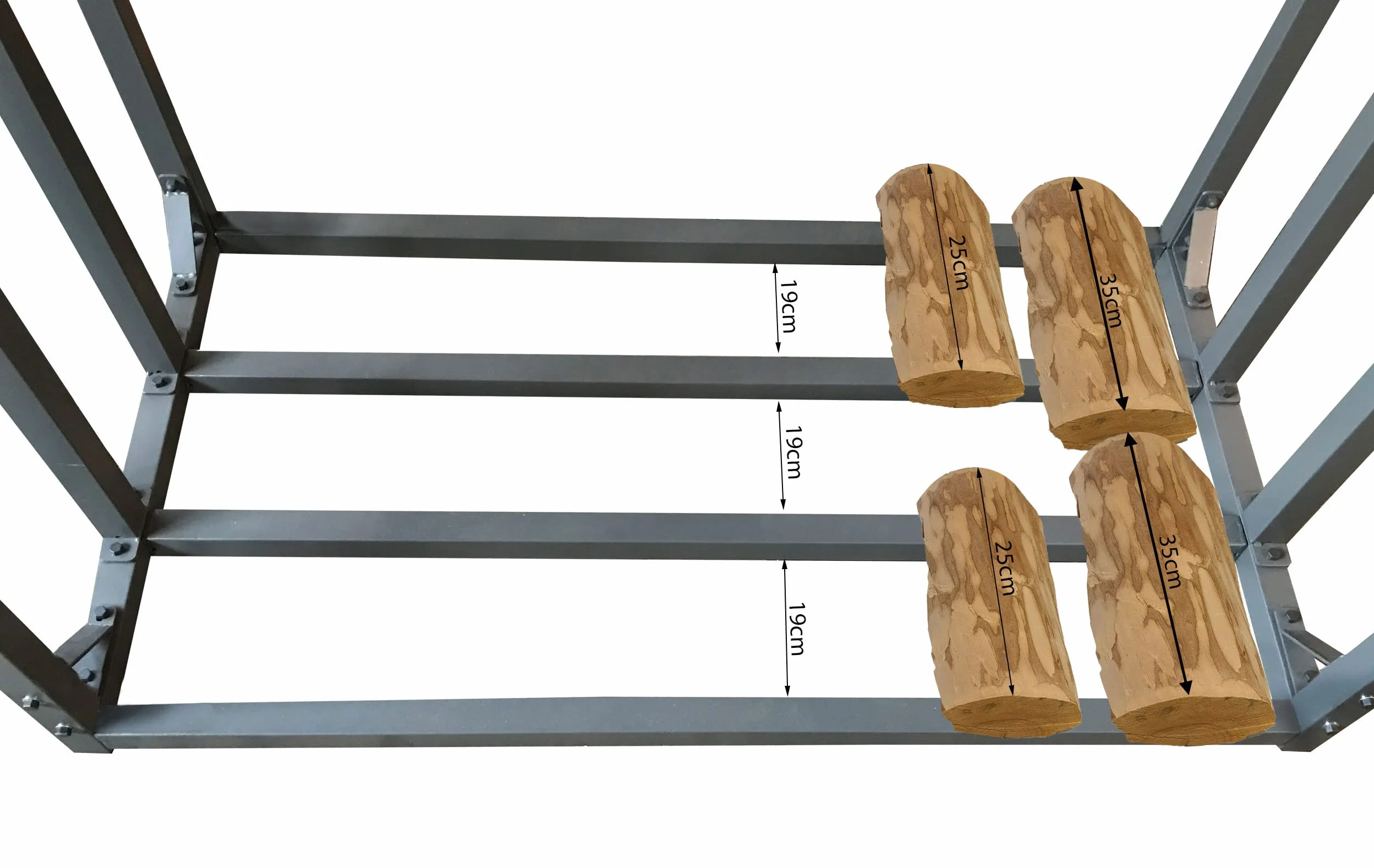 QUICK STAR Estante metálica para leña antracita 143 x 70 x 185 cm, soporte para leña de jardín, 1,8 m³/2,5SRM, soporte para apilar leña, para exteriores