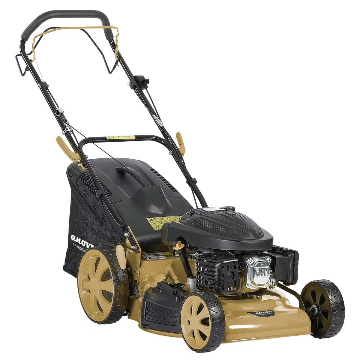 BRICOGARDEN - Cortacésped Gasolina 4T | 5 HP - 3,6 KW | 173 CC | 37,3 KG | Ancho Corte 51 CM | Alturas 25-75 MM (10 POS) | para Mantenimiento de Césped en Jardines y Zonas Verdes | Arranque Manual