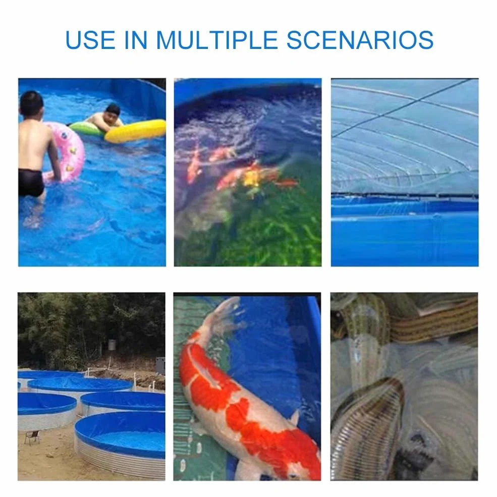 Estanque de piscina para acuario con panel de visualización transparente y válvula de drenaje, estanque de peces de lona de PVC con marco, para estanques, peceras, koi, peces de colores y exhibiciones
