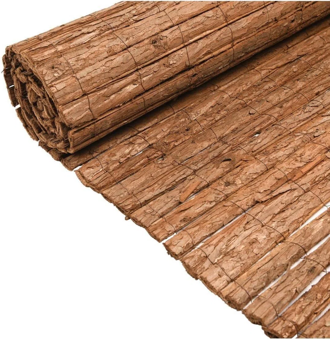 Cerramiento Natural de Corteza de Pino, Panel para Jardín y Terraza, Simple Cara (1x3)