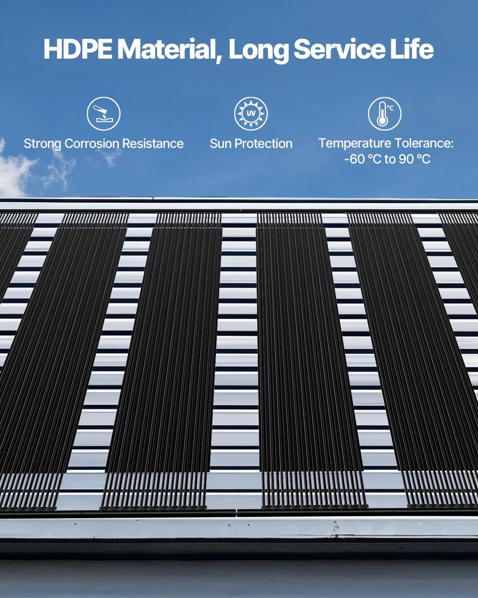 VEVOR Calentador Solar para Piscinas Sistema de Calefacción para Piscina de HDPE Panel Solar Universal Aumenta la Temperatura del Agua para Piscinas Elevadas y Enterradas 4 Piezas 1235 x 3100 mm
