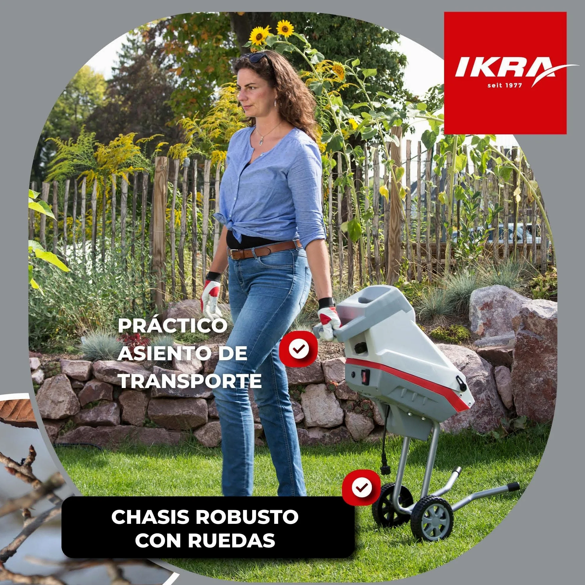 IKRA trituradora de Cuchillas eléctrica IMH 2500, Incl. 2X Cuchillas de Repuesto, Saco coletor y Gafas de Seguridad