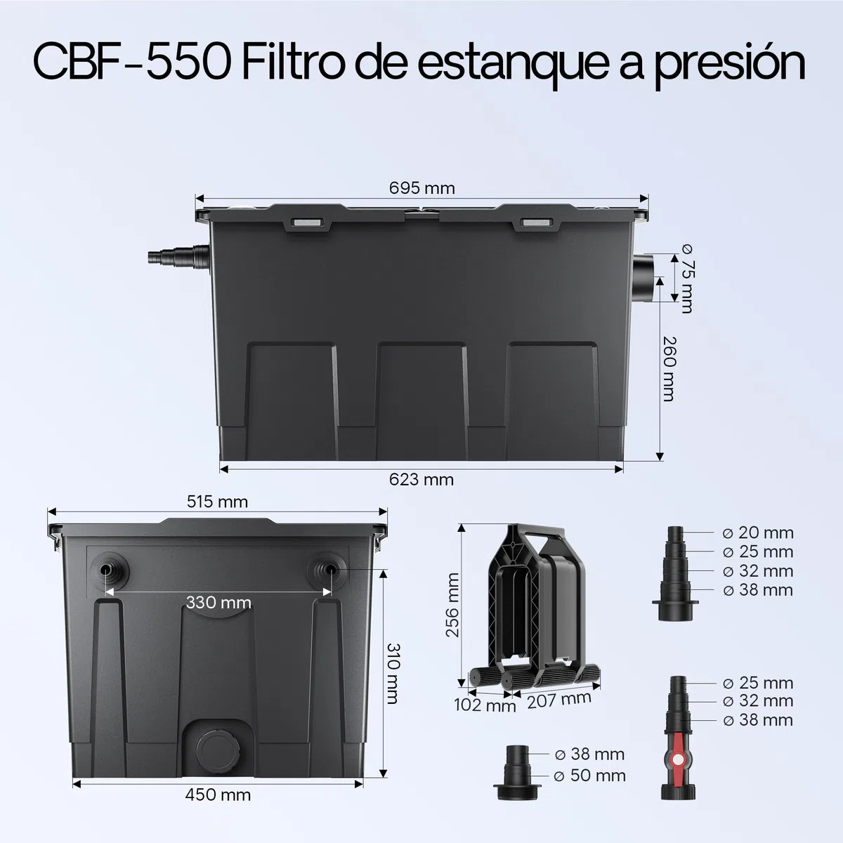 SunSun filtro 60000l Estanque 36W clarificador neo10000 80W Bomba jardin