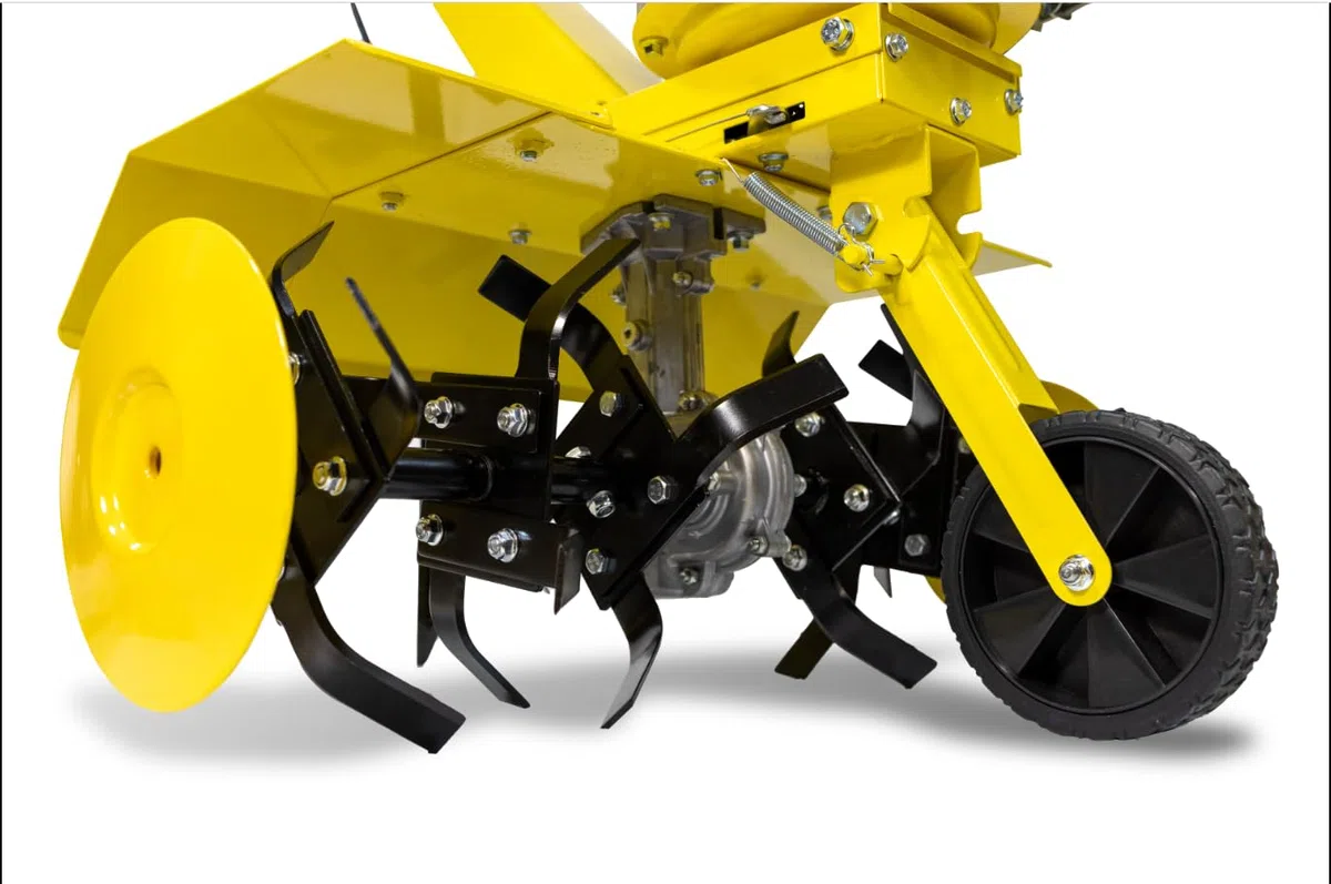 GARLAND Mule 561 QG-V20 - Motoazada de Gasolina 4T OHV 173 CC, 60 cm de Trabajo, 6 Fresas Dobles, Tiro Regulable, Discos protegeplantas