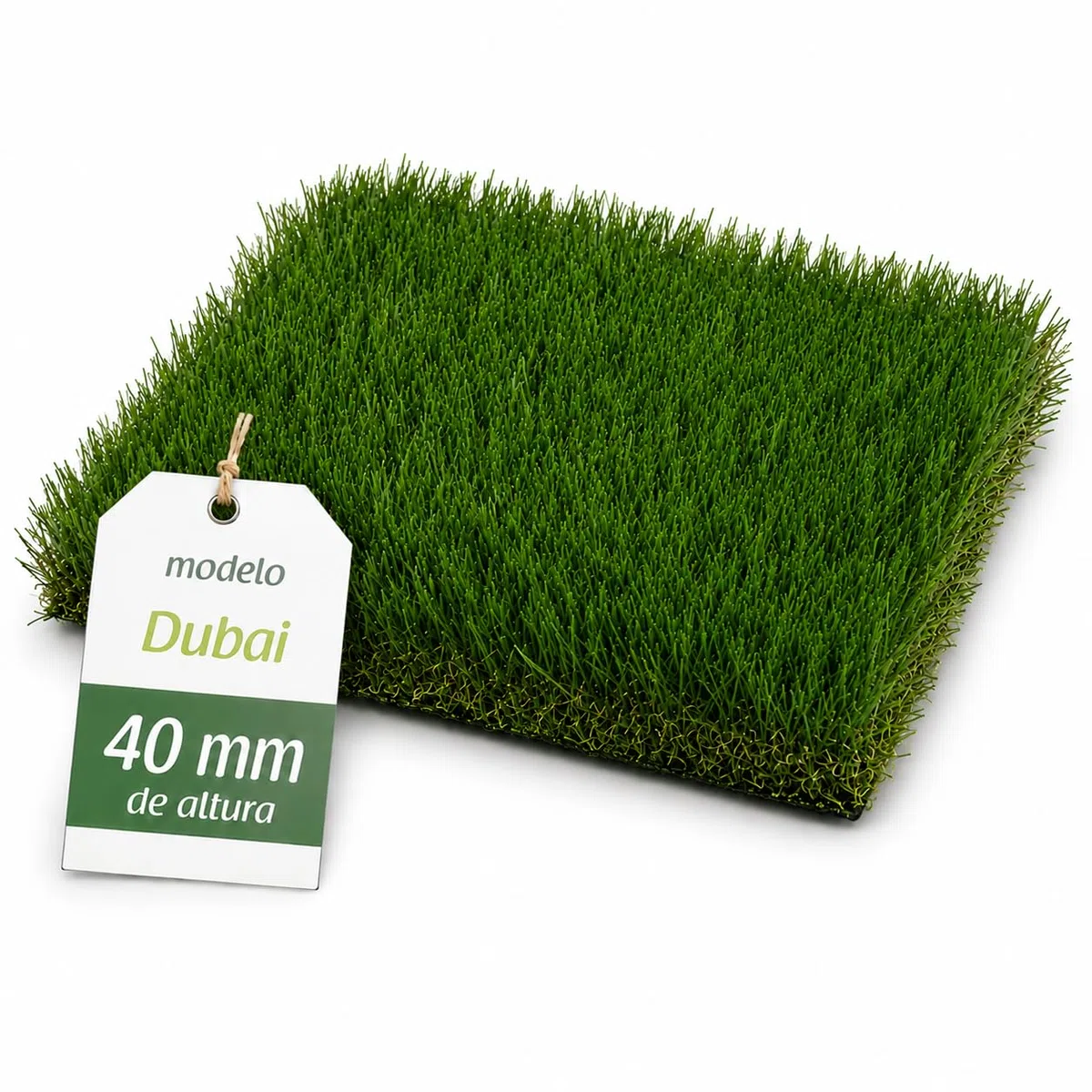 Césped Artificial DUBAI 40 mm | Rollo 1x5 m |Natural y Realista | Resistente UV | Hilo en Forma de C | Reciclable y No Tóxico | Alta Densidad 18.900 Puntadas | Drenaje 800 l/h/m²