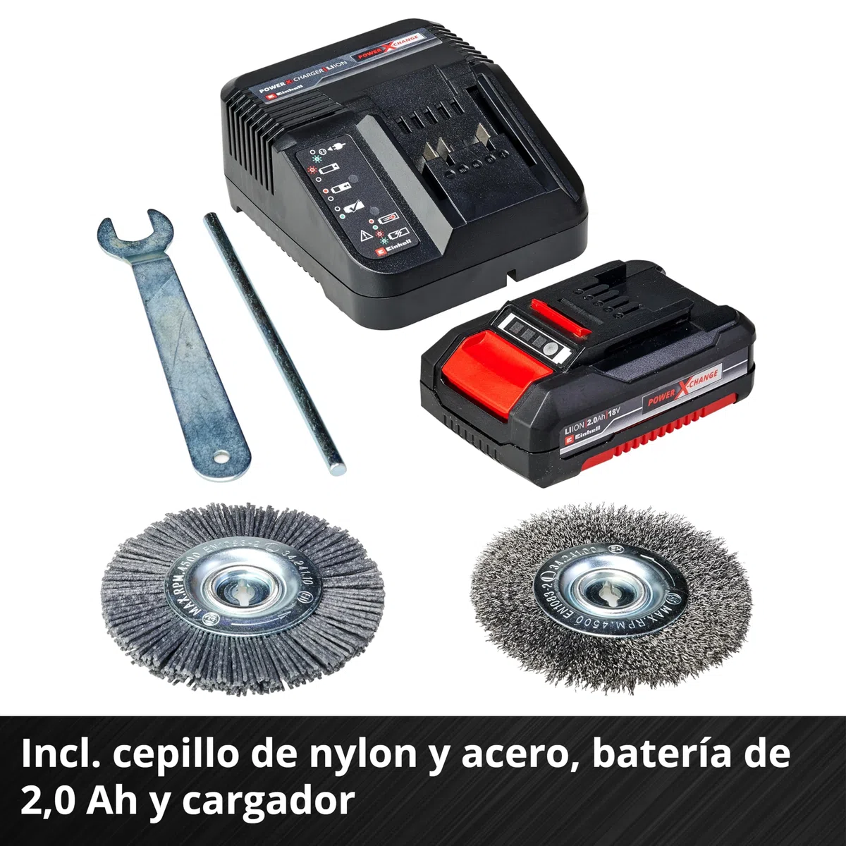 Einhell GC-CC 18 Li Power X-Change - Limpiador de Juntas, 18 V, 2.4 Kg, Incluye 2.0 Ah Batería y Cargador