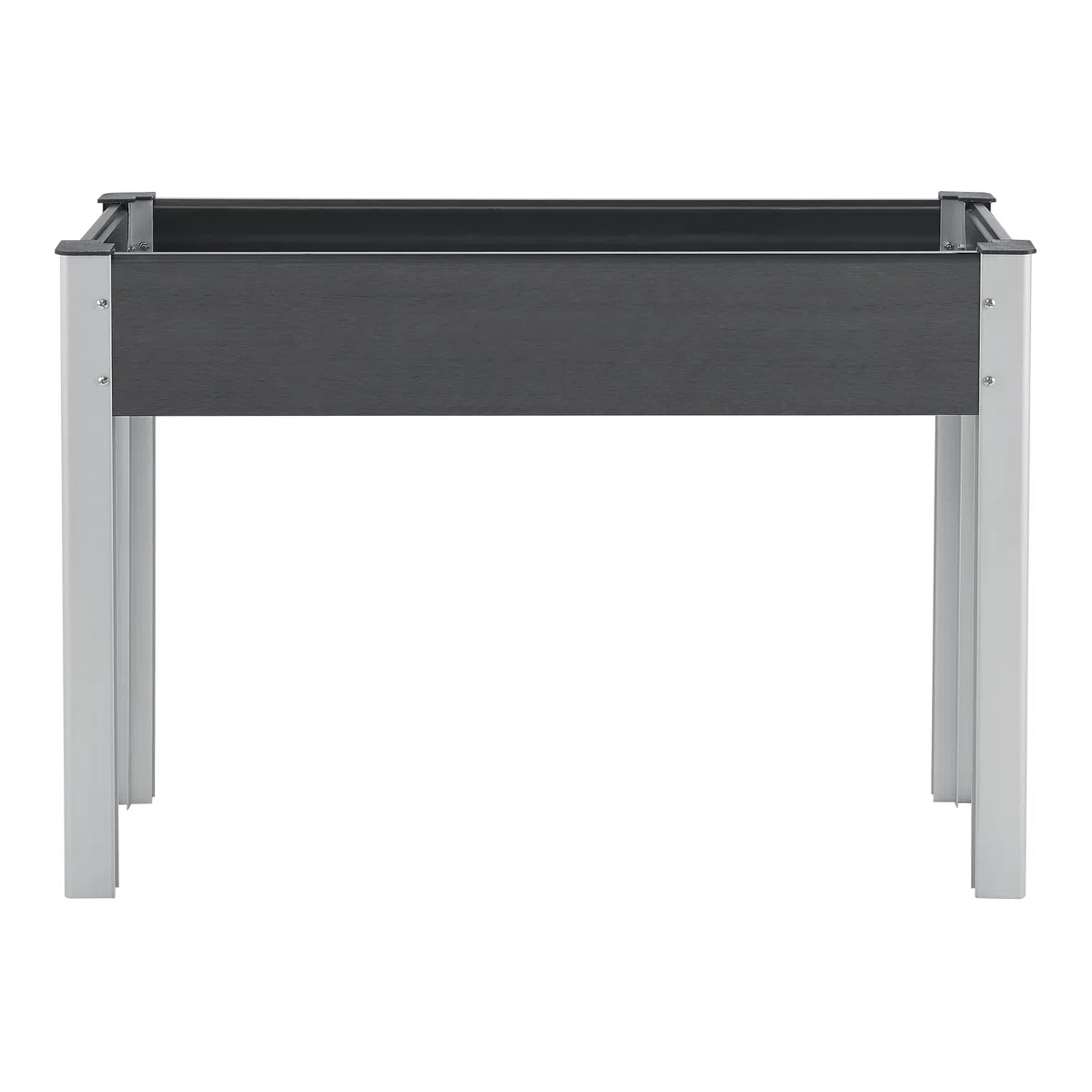 [en.casa] Huerto Urbano Beverwijk Mesa de Cultivo Rectangular Jardinera Soporte para Plantas Exterior Base de Rejilla Aluminio WPC 100 x 40 x 75 cm Gris Oscuro