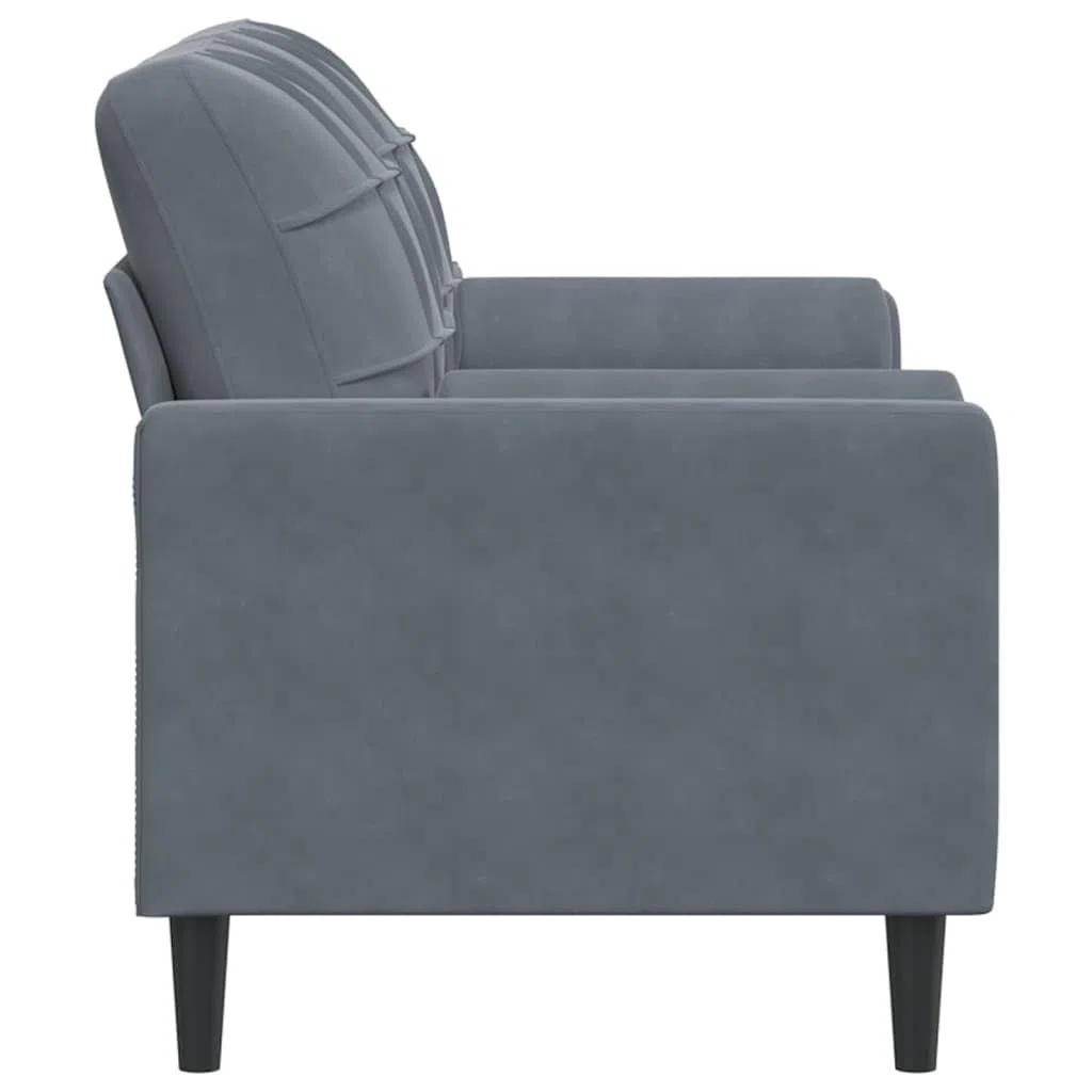 vidaXL Sofá de 2 plazas con Cojines Terciopelo Gris Oscuro 140 cm, sofá, sofá de salón, sofá de Tela, sofá tapizado, sofá de Tres plazas