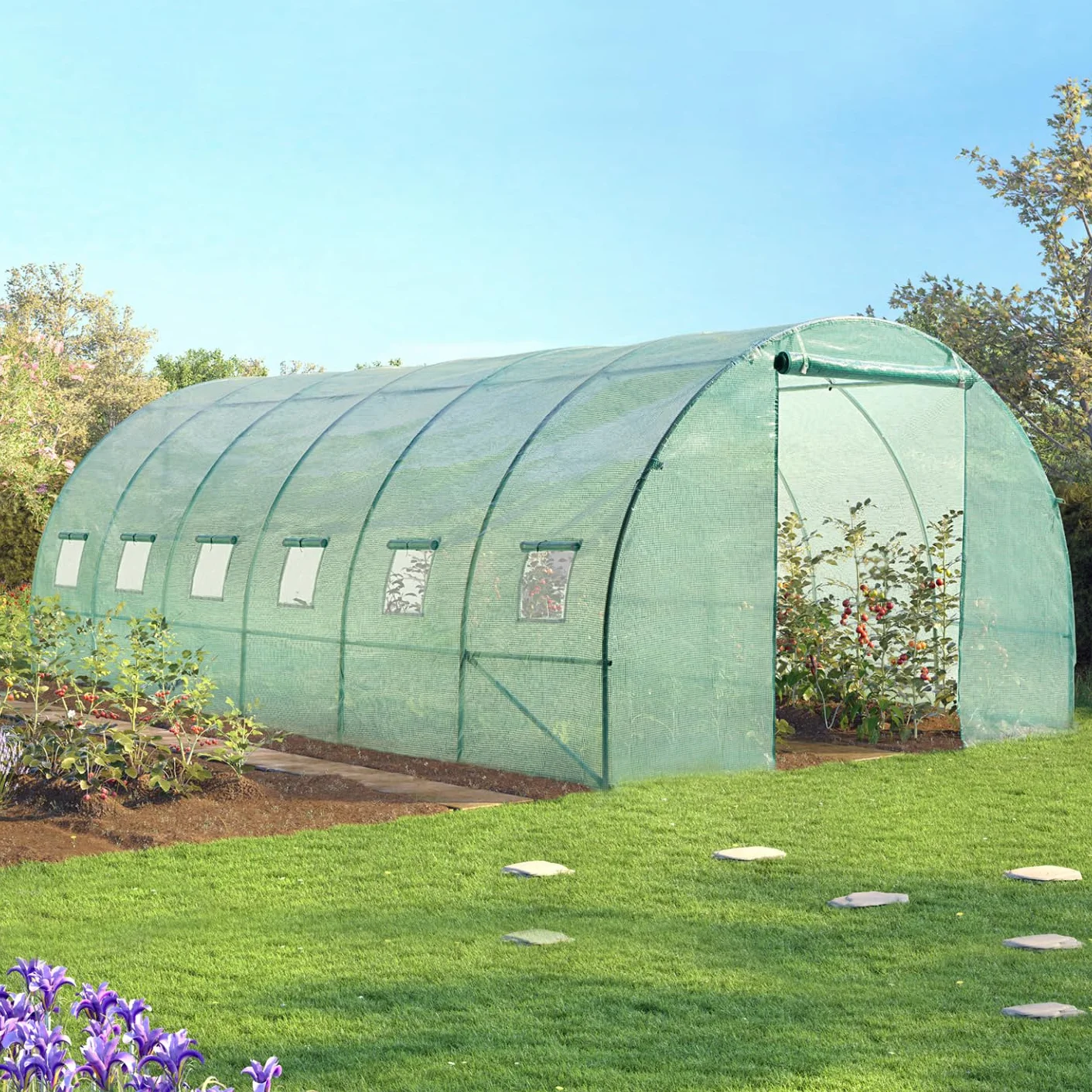 Probache – Lona de repuesto 130 GR/m² para invernadero túnel 18 m² verde CRIMÉ