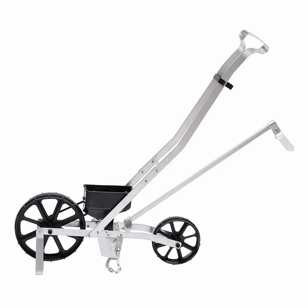 Sembradora manual de jardín de aluminio, máquina de siembra manual de una hilera, sembradora de semillas de verduras de plata, sembradora de aluminio, sembradora manual, máquina de siembra de