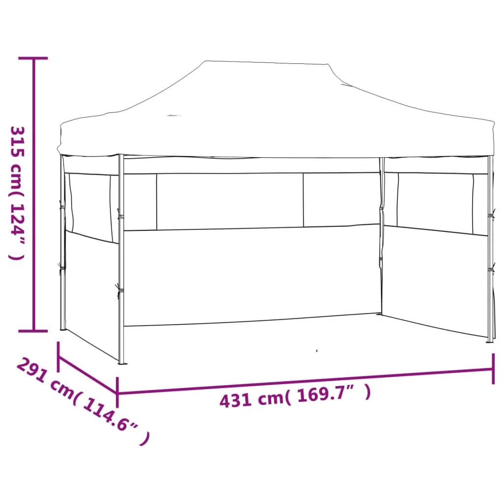 vidaXL Carpa Pabellón Plegable 3 Paredes Cenador Pérgola Eventos Fiestas Patio