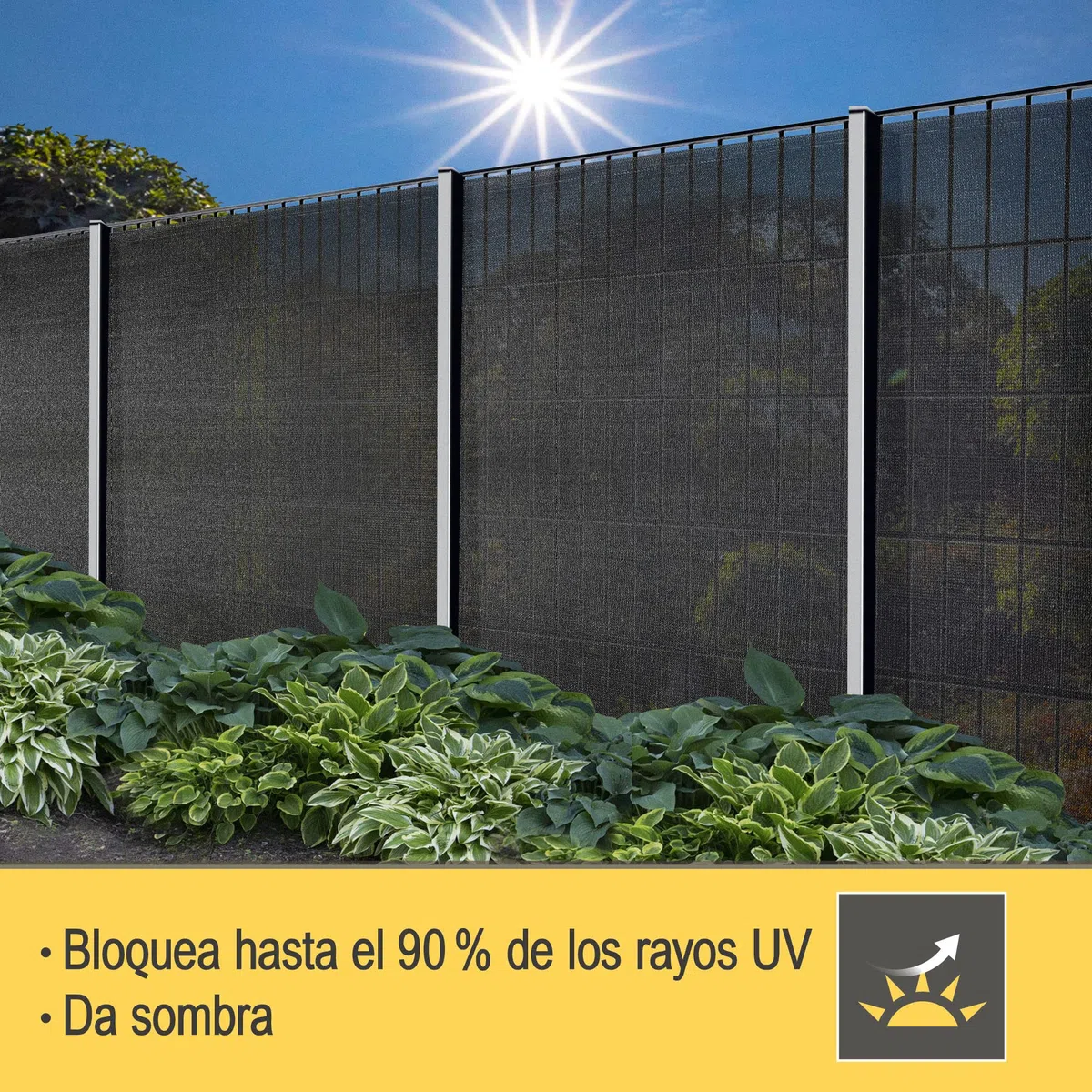 Sol Royal Malla Ocultacion Jardin Exterior 25m x 1,8m - Malla sombreo 165 g/m² - Tela Ocultacion Antracita para Jardín, Huerto, Balcón y Vallas - SG80