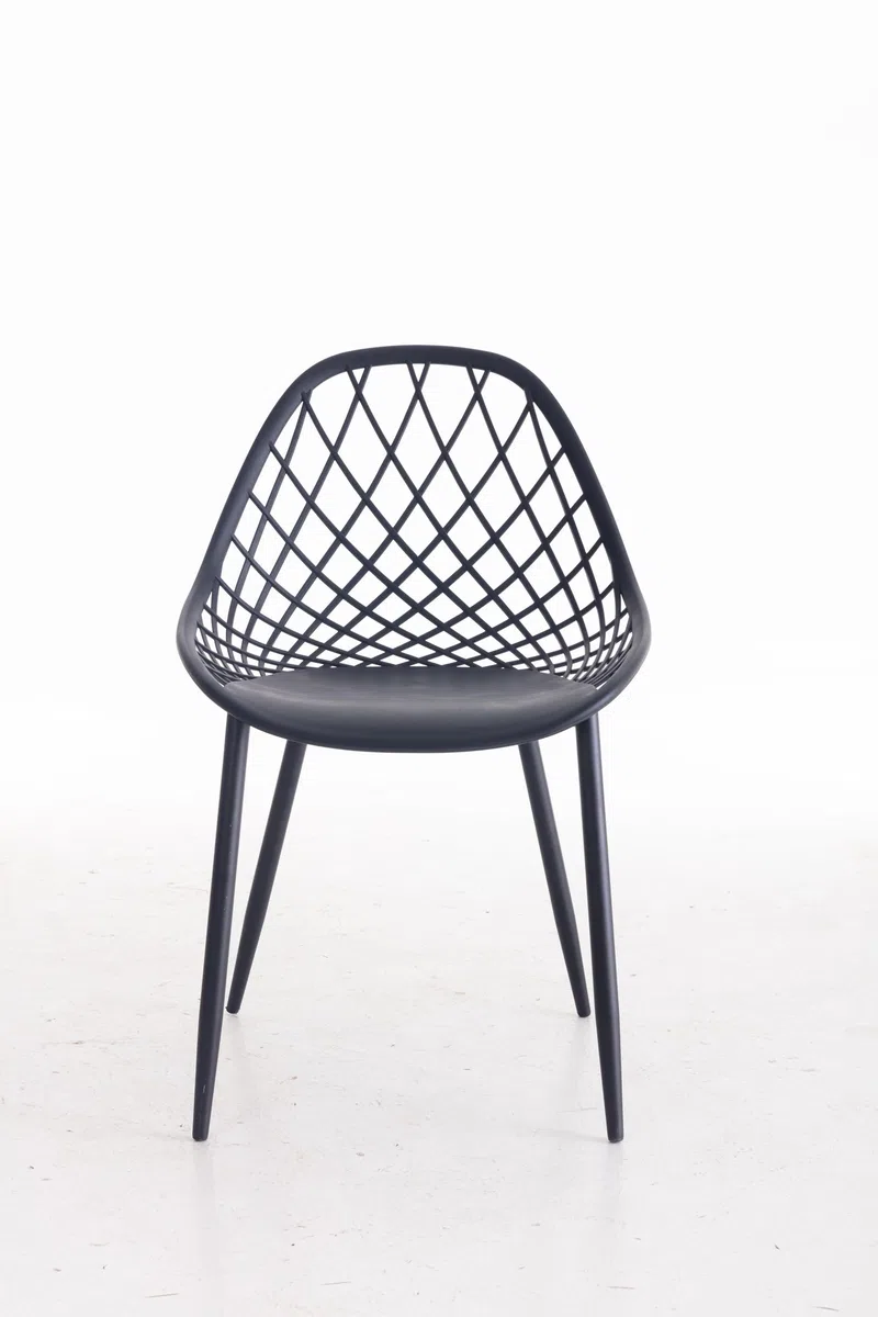 KG KITGARDEN - Pack de 4 Sillas de Polipropileno y Acero para Exterior Jardín Hostelería, 51x54x82 cm, Gris Antracita