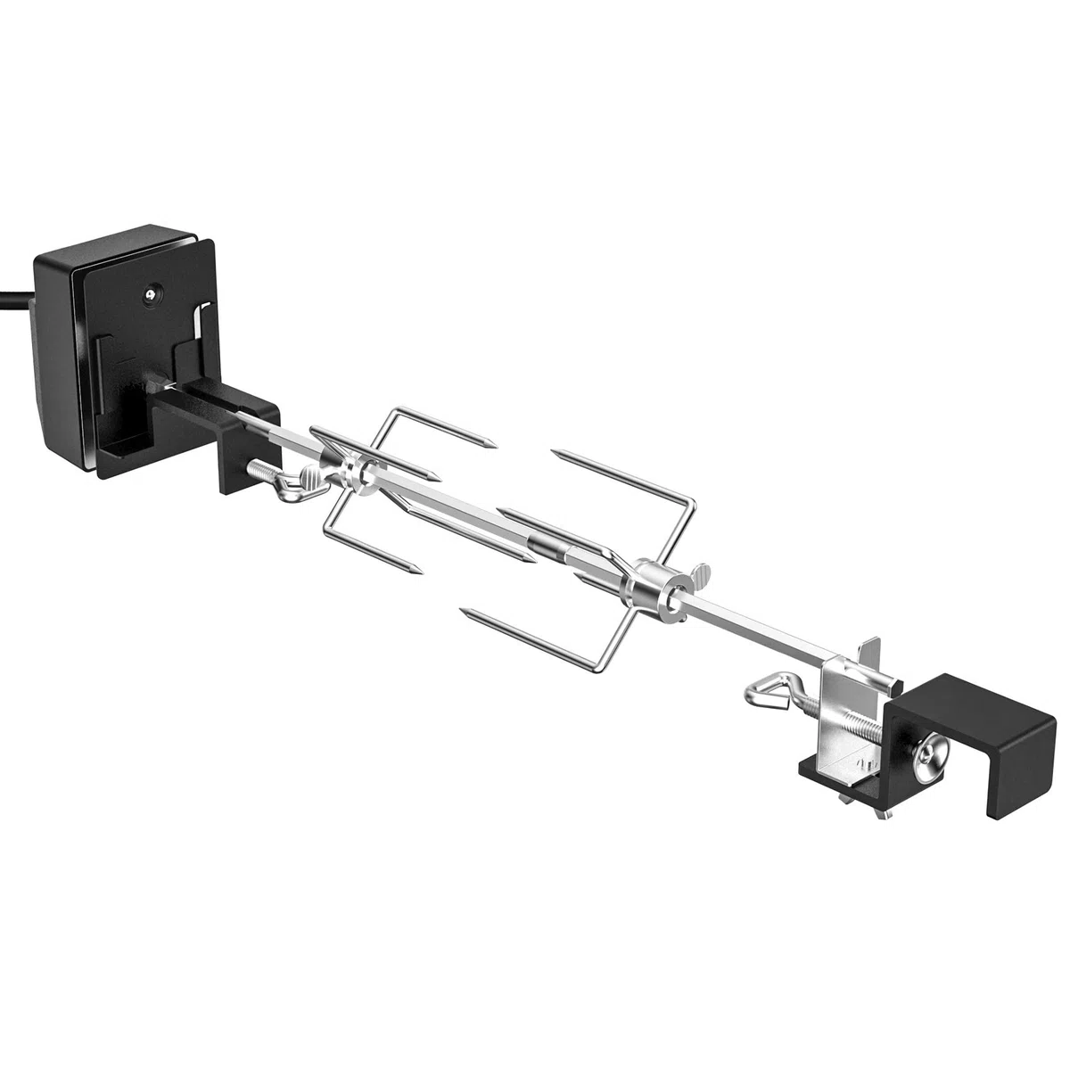 Onlyfire Kit de Asador Eléctrico en Acero Inoxidable con Motor Rotisería Resistente y Accesorios, Adecuado para Barbacoas Large BGE | Kamado Joe Classic | Pit Boss | y Otras Parrillas De
