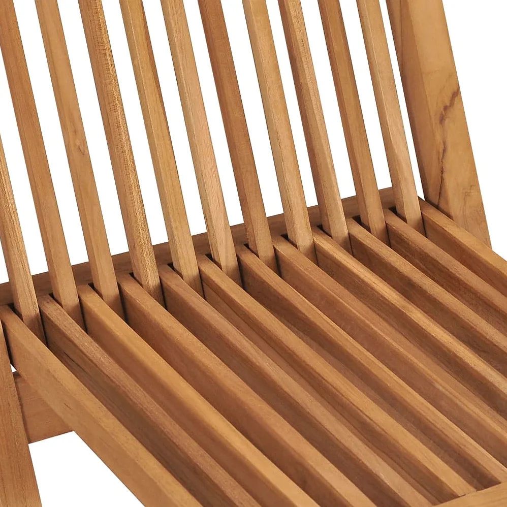 vidaXL 2X Madera Maciza de Teca Sillas de Jardín Asiento Patio Terraza Balcón Comedor Muebles Mobiliario Exterior Duradero Práctico Plegables