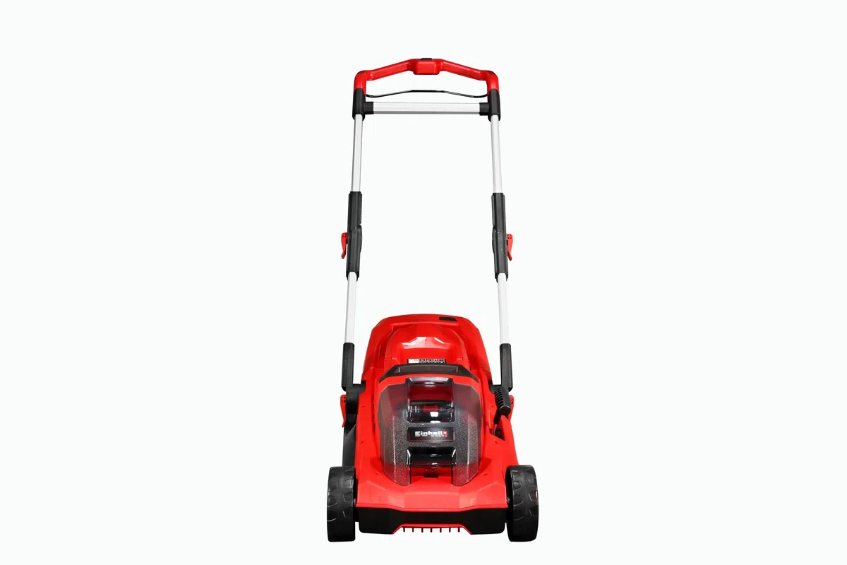 Einhell Cortacésped a batería - GE-CM 36/37 Li-Solo Power X-Change. iones de litio, ajuste de altura de corte central de 6 niveles 25-75 mm, cesta de recogida de hierba de 45 l. Sin batería y cargador