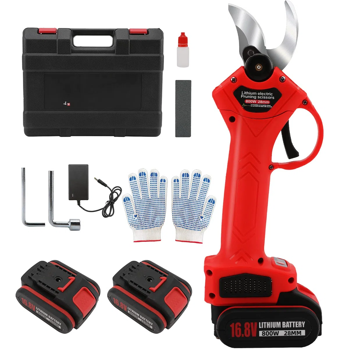 Tijeras de Podar Eléctricas, Profesional, Tijeras Rama Inalámbrico con Motor sin Escobillas, 2 Piezas Batería de Litio Recargable de 2Ah, Diámetro de Corte de 30mm