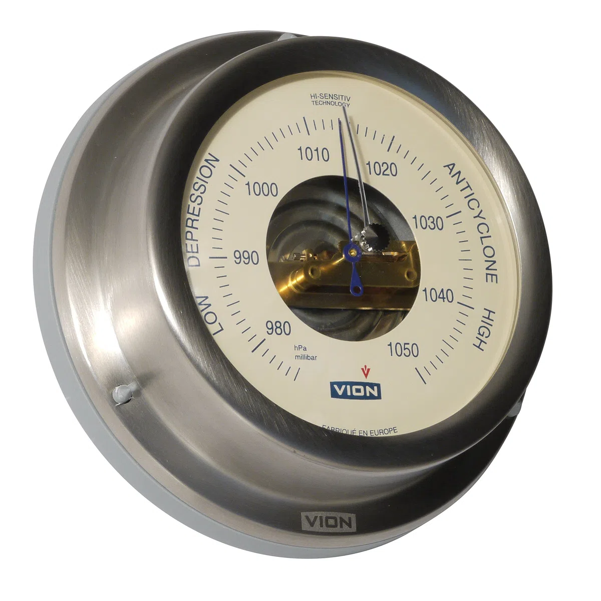 Delicia barómetro Marina con 127 mm Brida de Pared, Acero Inoxidable
