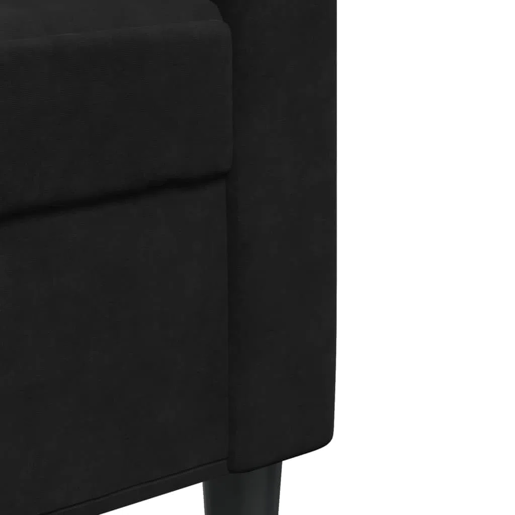vidaXL Sofá de 2 plazas Terciopelo Negro 140 cm, sofá, loveseat, sofá de salón, sofás, sofá tapizado, Asientos de salón, sofá de 2 Personas