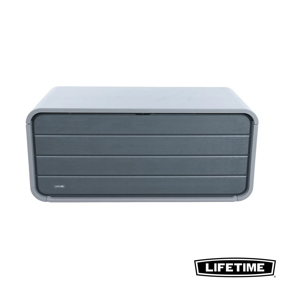 LIFETIME - Armario exterior impermeable, 147x72x64 cm, 515 litros, Arcón almacenamiento rectangular, Protección UV, Banco almacenaje, Baúl juguetes grande, Mueble terraza, Armarios de jardín (92313)