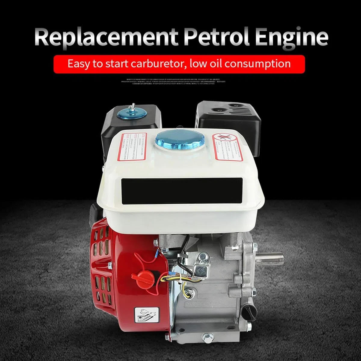 6,5 PS Benzinmotor, 4-Takt OHV Motor mit Pull Start, 168F Ersatzmotor mit Easy Start Vergaser und niedrigem Ölverbrauch