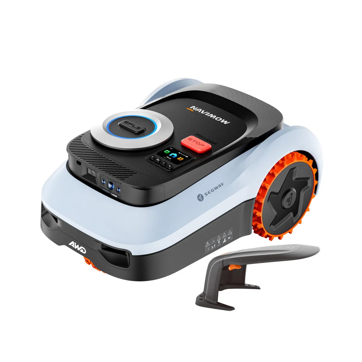 Segway Navimow i220 LiDAR Pro Robot cortacésped con Garage M, LiDAR + Visión + Red RTK, Xero-Turn AWD, mapeo automático, Tracción Integral para Pendientes del 55%, Rec. 2000 m² (Envío por Separado)