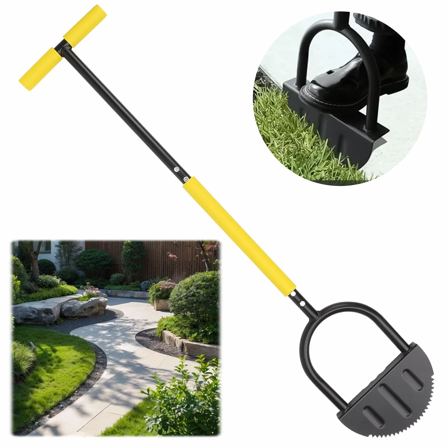 BigKing Herramienta De Borde De Césped Manual, Herramienta De Borde De Jardín, Pala Jardín Para Reparación De Jardines Y Céspedes