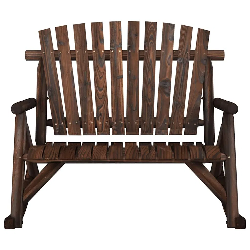 vidaXL Banco Mecedora de jardín de 2 plazas Madera Abeto 123x96x102 cm, Banco Mecedora de Madera, Banco Mecedora de Exterior, Banco Mecedora Porche