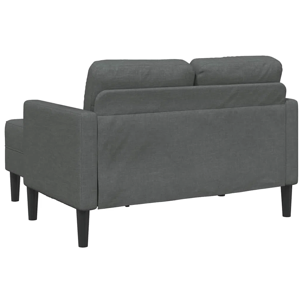 vidaXL Sofá de 2 plazas con Chaise Longue en Forma de L, Color Gris Oscuro, 125 cm, Tela,