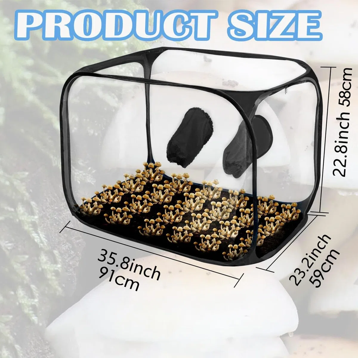 Still Air Box - Caja de aire plegable para cultivo de | Kit de tienda de campaña de cultivo de | Estaciones de propagación de campana de humo de micología de | Contenedor