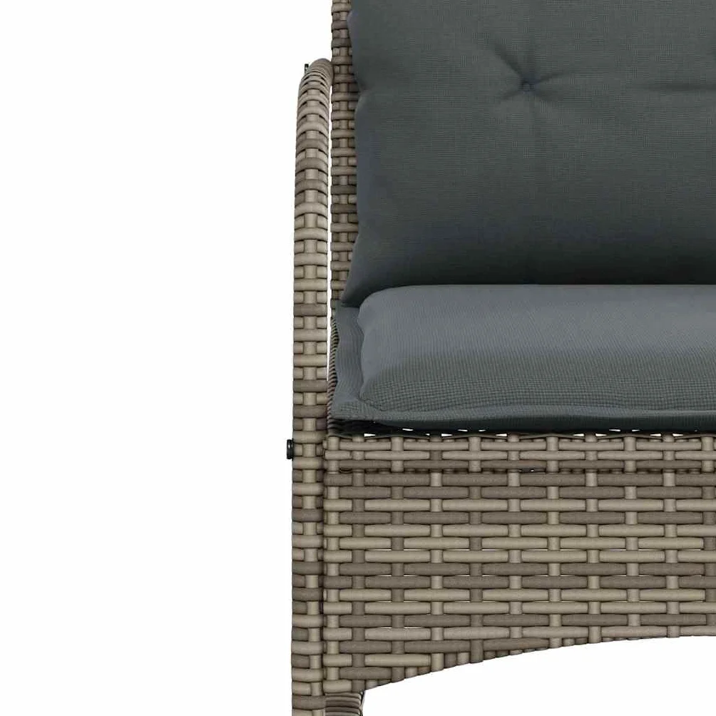 vidaXL Silla Mecedora de jardín con Cojines ratán sintético Gris, Silla de jardín, Asientos de jardín, Silla de Patio, Asiento de jardín