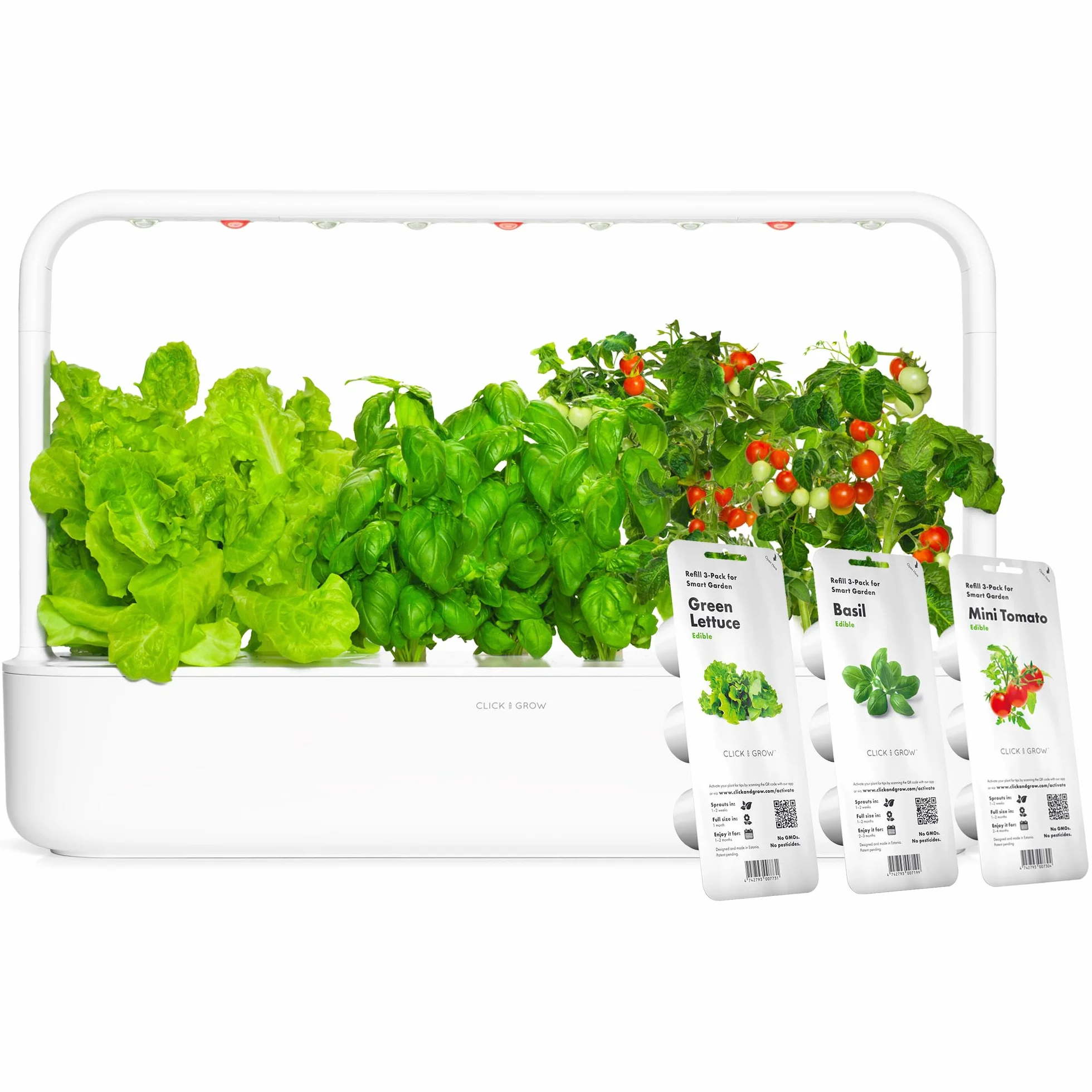 Click & Grow Smart Garden, Huerto Inteligente de Interior con 9 Cápsulas de Cultivo, Iluminación y Riego Automáticos, más Fácil que el Cultivo Hidropónico