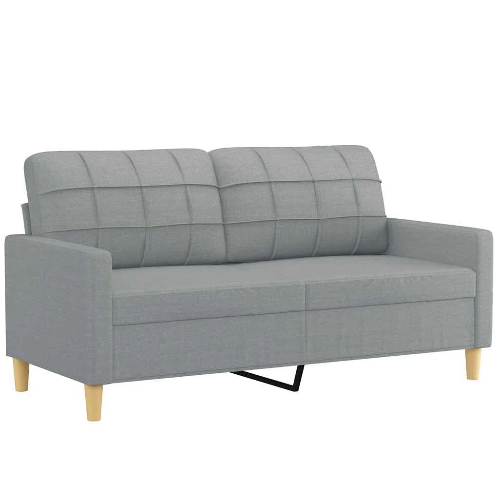 vidaXL Sofá de 2 plazas de Tela Gris Claro 140 cm, sofá, sofá tapizado, sofá de 2 Personas, sofás, sofá de salón, sofá de Dos Personas, sofá de Tela