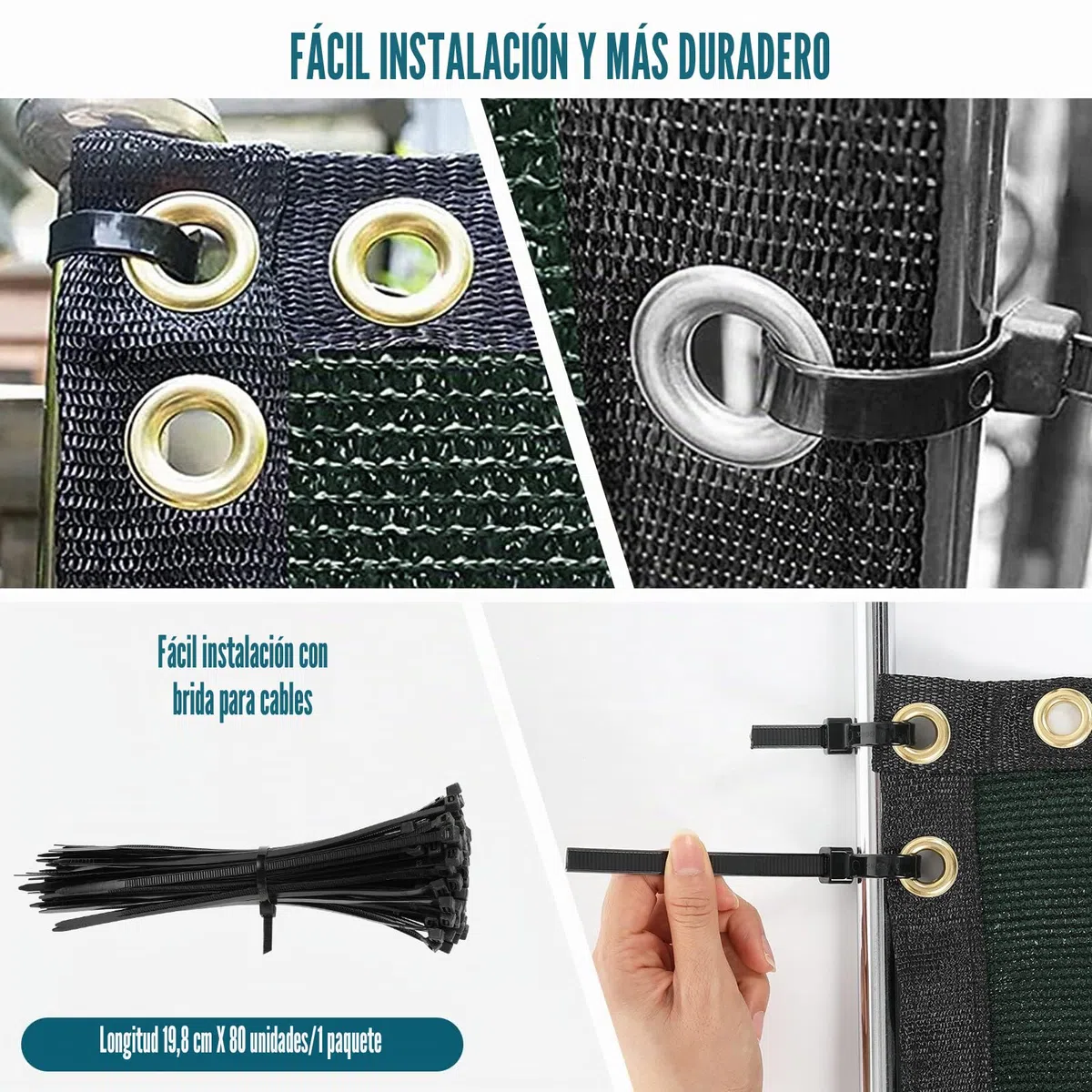 UIRWAY Malla de Ocultacion Jardin Verde 1.8 x 15.24m Malla Sombreo 142 g/m² Densidad HDPE UV Protección para Vallas de Jardín, Terraza, Balcón con Cable (Verde)